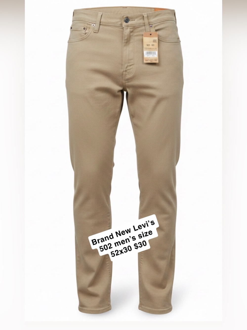 Brand New Levi's 502 Men's Khaki Tan